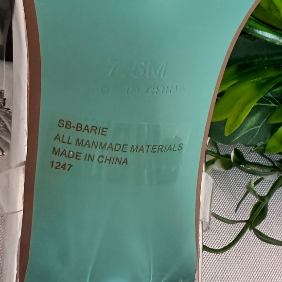 BLUE by BETSEY JOHNSON ~ Silver Lucite 3.5” Block Heels and Bride Glitter Accent - Picture 3 of 10